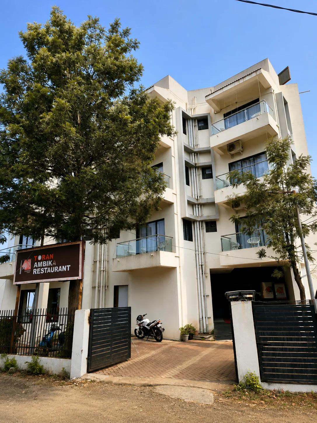 Side view of the resort building